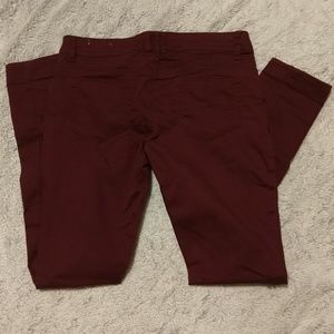 Maroon skinny jeans
